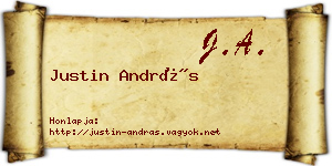Justin András névjegykártya