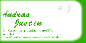 andras justin business card